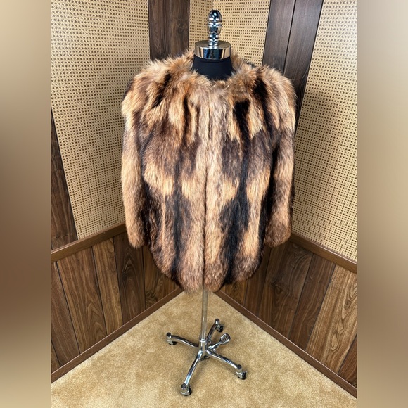 VINTAGE FURS BY ROBERT TANUKI FINNISH RACCOON FUR COAT JACKET SMALL